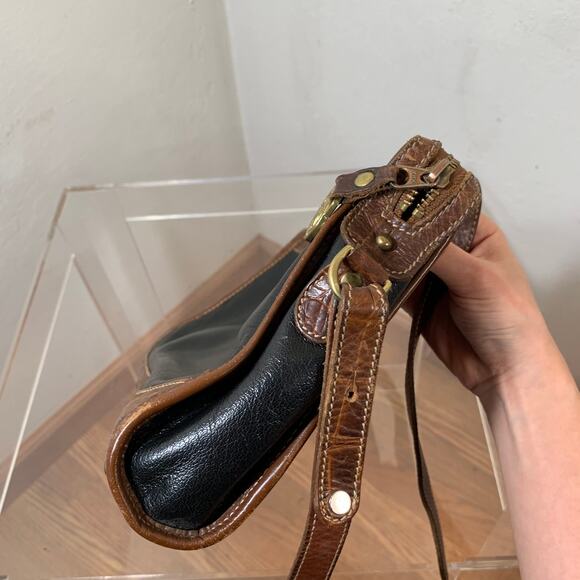 Brahmin Women's Crossbody Leather Black Brown Purse - Picture 11 of 12